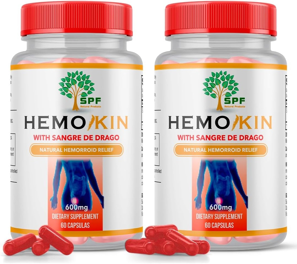 SPF HEMOKIN med Sangre de Drago - Hæmorroid og Fissure Relief supplement, Hjælper med klø, Hævelse (60 Caps) Naturlige Produkter. (2)