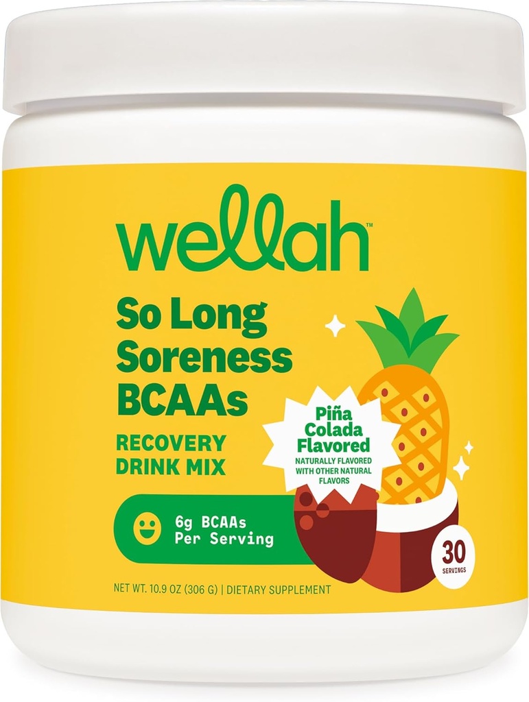 Wellah Så lang ømhed BCAA pulver (Pina Colada Smaget) 30 Servering - med Hydration Complex