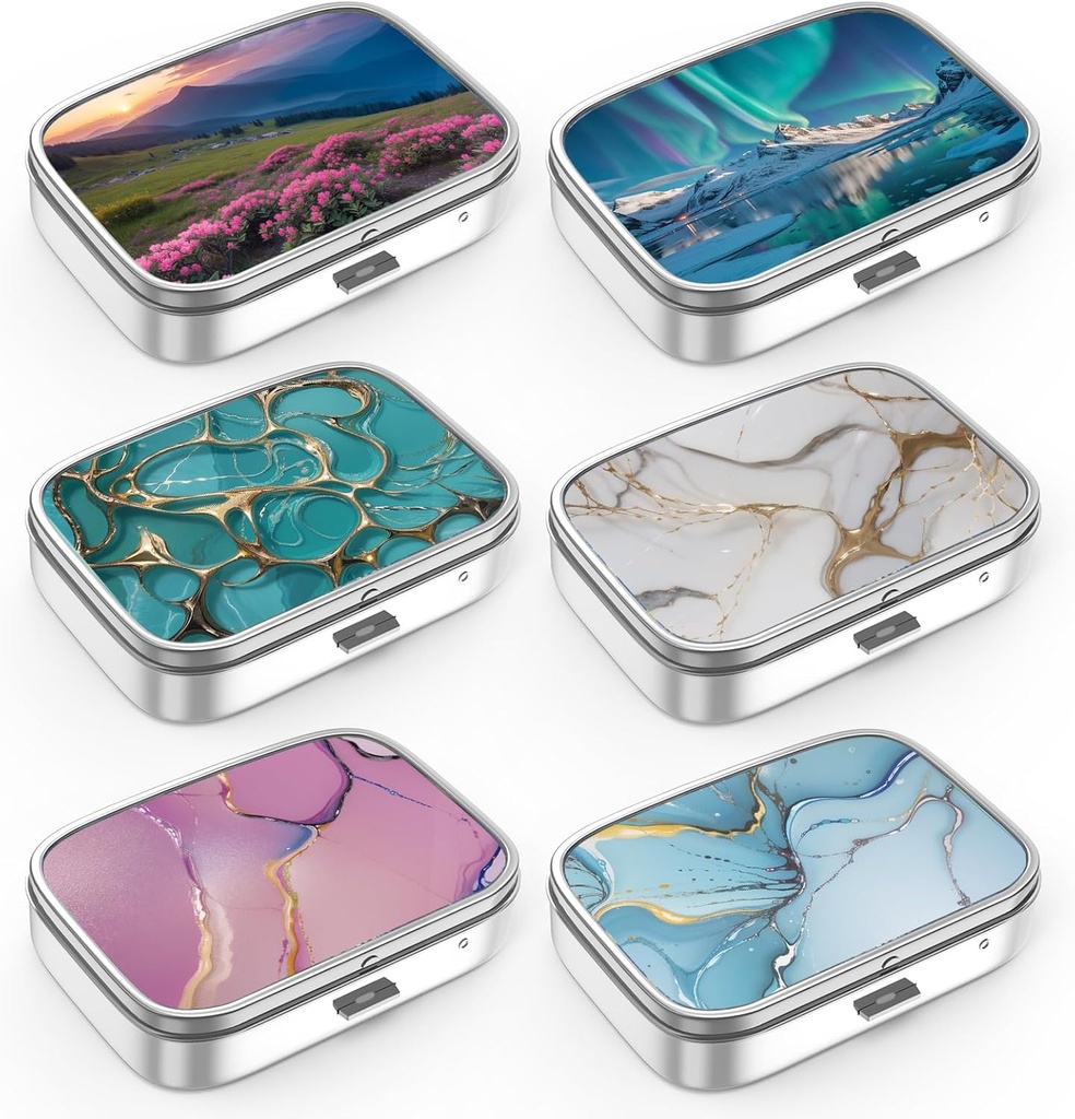 Pill Box 2 Segment Lille Pill Case, Portable for Pocket eller Purse Pill Organizer Pill Container Holder til at holde vitaminer, medicin, fiskeolie og kosttilskud (6PCS)