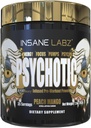 Insane Labz Psykotisk Guld, High Stimulant Pre Workout Powder, ekstrem vedvarende energi, Pumper og udholdenhed med Beta Alanine, DMAE Bitartrate, NO Booster (35 Servere, Peach Mango)