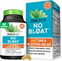 Zenwise Health No Bloat fordøjelsesenzymer til Gut Health, Gas & Bloating Relief - Multi Enzymes fordøjelse tillæg med probiotika, Ingefær, gurkemeje Mælkebøtte & Lactase - Mænd og kvinder - 60 Greve