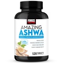 FORCE FACTOR Amazing Ashwa, KSM- 66 Ashwagandha tillæg til stress relief, fokus, hukommelse, immunforsvar, med vitaminer, mineraler & antioxidanter, Cortisol Kosttilskud til kvinder, 120 tabletter