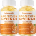 Magnesium Glycinat Gummies 1000mg - Sugar Free Magnesium Kalium Supplement med D-vitamin, B6, CoQ10 til Calm Mood & Sleep Support - 120 Orange Gummies -2 Pack
