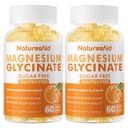 Magnesium Glycinat Gummies 1000mg - Sugar Free Magnesium Kalium Supplement med D-vitamin, B6, CoQ10 til Calm Mood & Sleep Support - 120 Orange Gummies -2 Pack