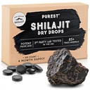 Pure Himalayan Shilajit Dry Drops, 100% Pure Natural Shilajit, Grad A, Max Potency 85 + Clean Trace Minerals & Fulvic Acid for Energy, Metabolisme & immunforsvar Support Supplement til mænd og kvinder (120 faner)