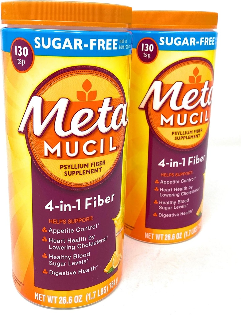Metamucil Sugar Free Fiber Supplement, Orange Glat 260 Servering