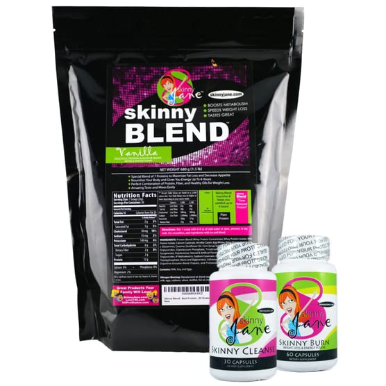 Bedste vægttab Kit, Quick Slim Kit, Diet Kit, Bedste Tasting Protein Shakes for Kvinder, Appetital Suppressant Fat Burner Diet Pills, Rense og Detox, Fast Vægttab, Skinny Jane - Vanilla