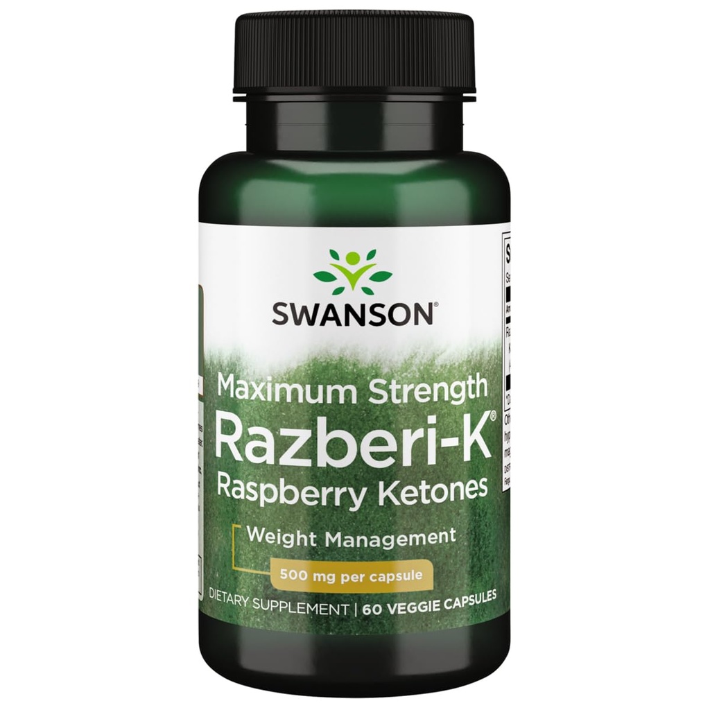 Swanson maksimal styrke Razberi- K 500 milligram 60 Veg kapsler