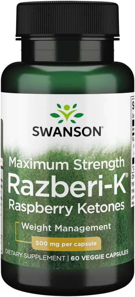 Swanson maksimal styrke Razberi- K 500 milligram 60 Veg kapsler
