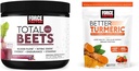 Kraftfaktor Total Beets nitrogenoxid pulver til cirkulation og fælles støtte tykkere med gurkemeje for ekstra styrke