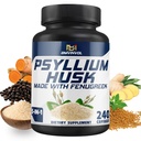 BMVINVOL Psyllium Husk Kapsler Fiber tillæg med bukkehorn, gurkemeje, Ginger, Black Pepper - Support fordøjelsessystem, Intestinal Health - 240 Tæl for 4 Måned Supply
