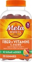 Metamucil Fiber Gummies for Adults with Vitamins C, D, B12 for Metabolism, No Sugar Added Citrus Berry Flavor, 5g Plant Based Prebiotic Fiber Supplement Blend, 120 Count