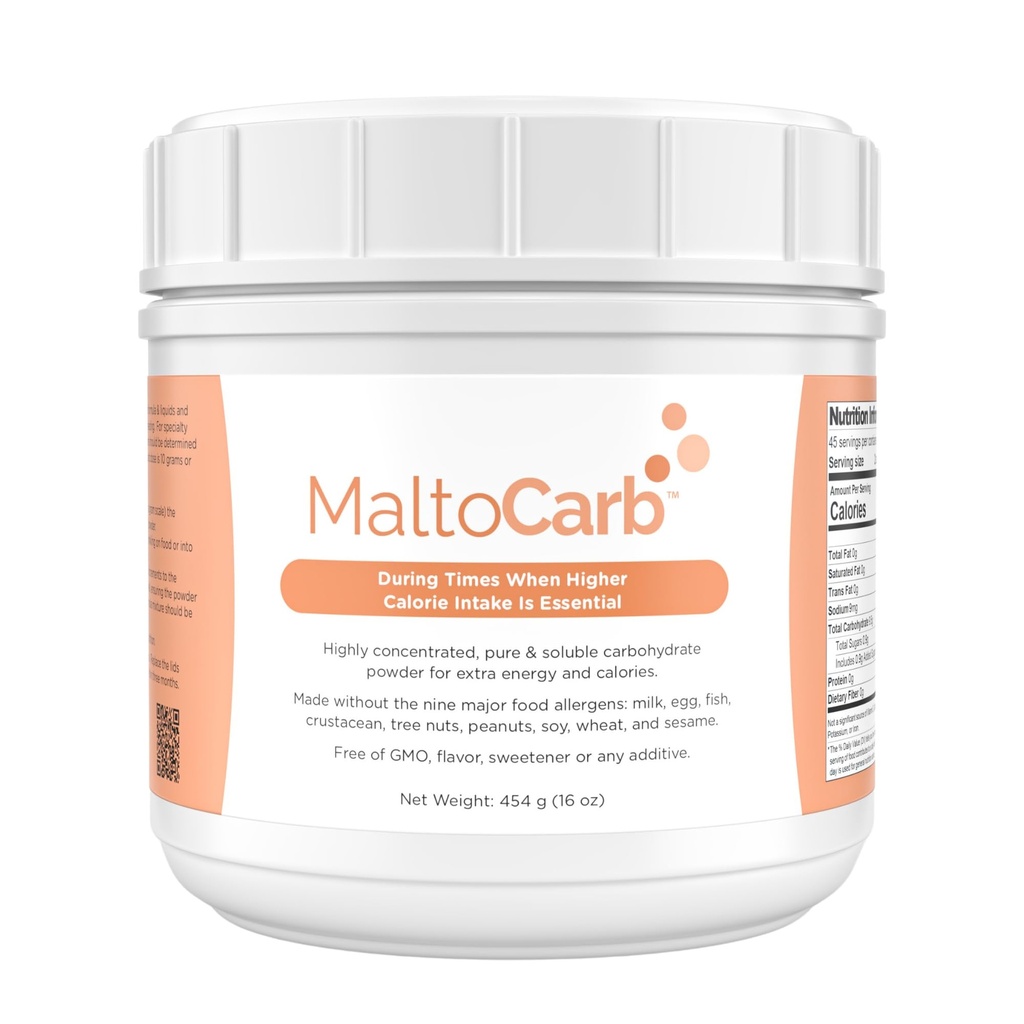 MaltoCarb Maltodextrin Powder - Kulhydrat pulver til vedvarende energi, High- Calorie, Fast- Absorbing, Gluten- fri, Plant- baseret, Ideel til inddrivelse, Vægt Gain, Atleter & Kosttilskud - 454g
