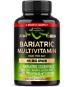 Bariatric Multivitamin - 45 mg jerntilskud - Made in USA - for kvinder & mænd - All- in- One, 21 essentielle vitaminer - Gastric Sleeve Support - Gratis sukker, Gluten & Soy - 90 kapsler, Én gang dagligt