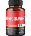 agobi 4in1 Benfotiamin Supplement - 2 Måneder for fordøjelse, energiproduktion & immun- Plus gurkemeje Curcumin Root, Ashwagandha Root & Organic Gymnema Sylvestre - 120 Kapsler