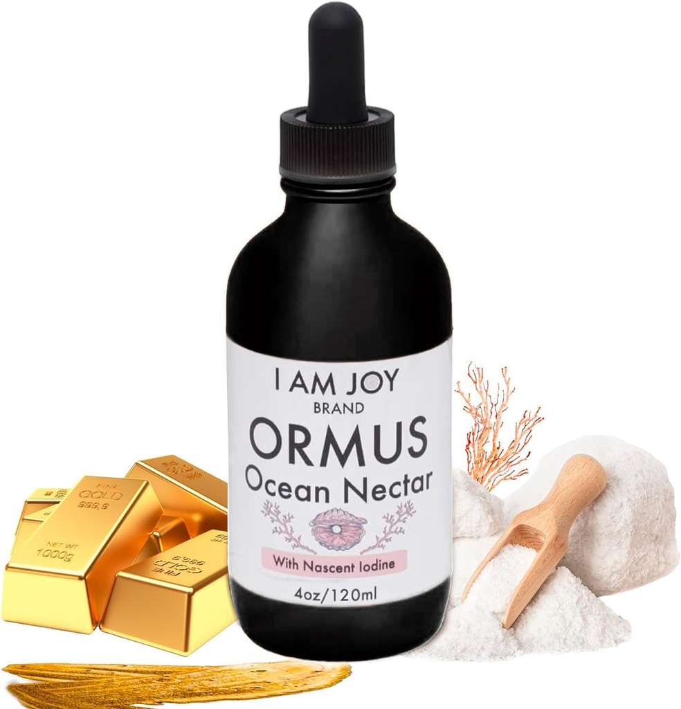 Jeg er Joy co. Ormus Ocean Nectar Monoatomic Gold med jod designet til at decalcify Pineal Gland, Support Thyroid og øge følelser af Alerness, Klarhed af tanke og energi 4oz