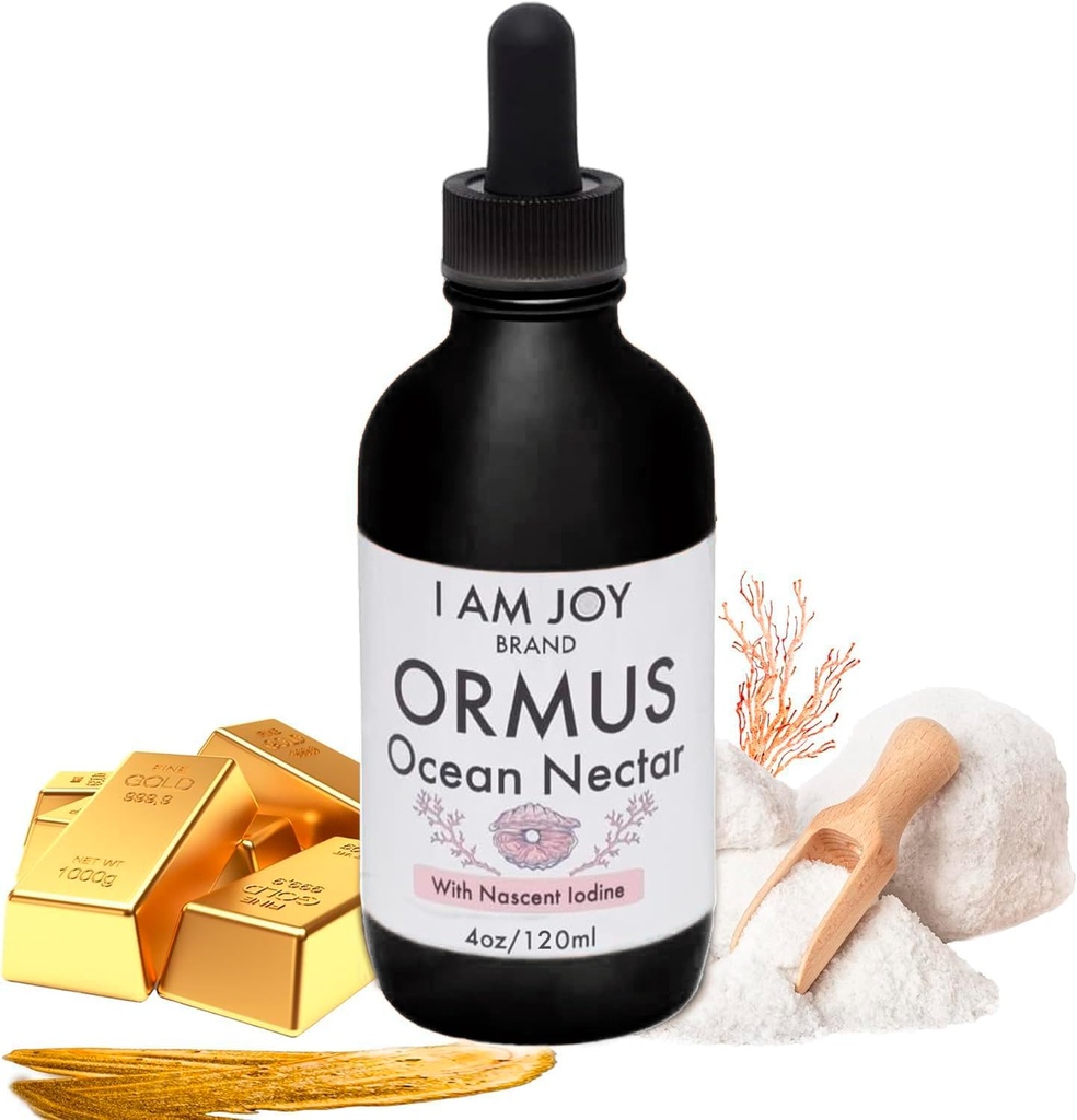 Jeg er Joy co. Ormus Ocean Nectar Monoatomic Gold med jod designet til at decalcify Pineal Gland, Support Thyroid og øge følelser af Alerness, Klarhed af tanke og energi 4oz