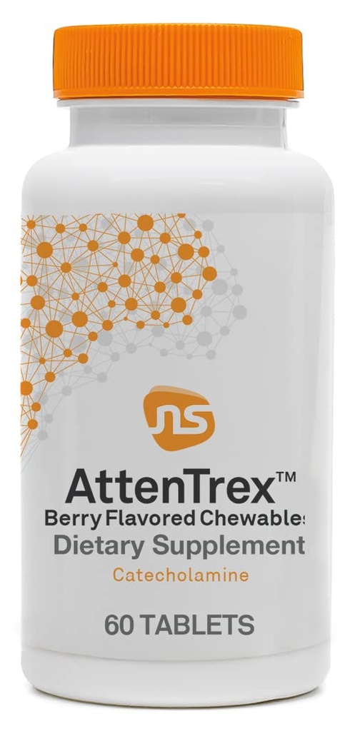 NeuroScience Brain Energy & Focus Supplement for voksne, Teens & Children - AttenTrex - Support Brain Health & Optimal opmærksomhed - Tackle Assements & To- lister - Berry Flavor (60 tyggetabletter)