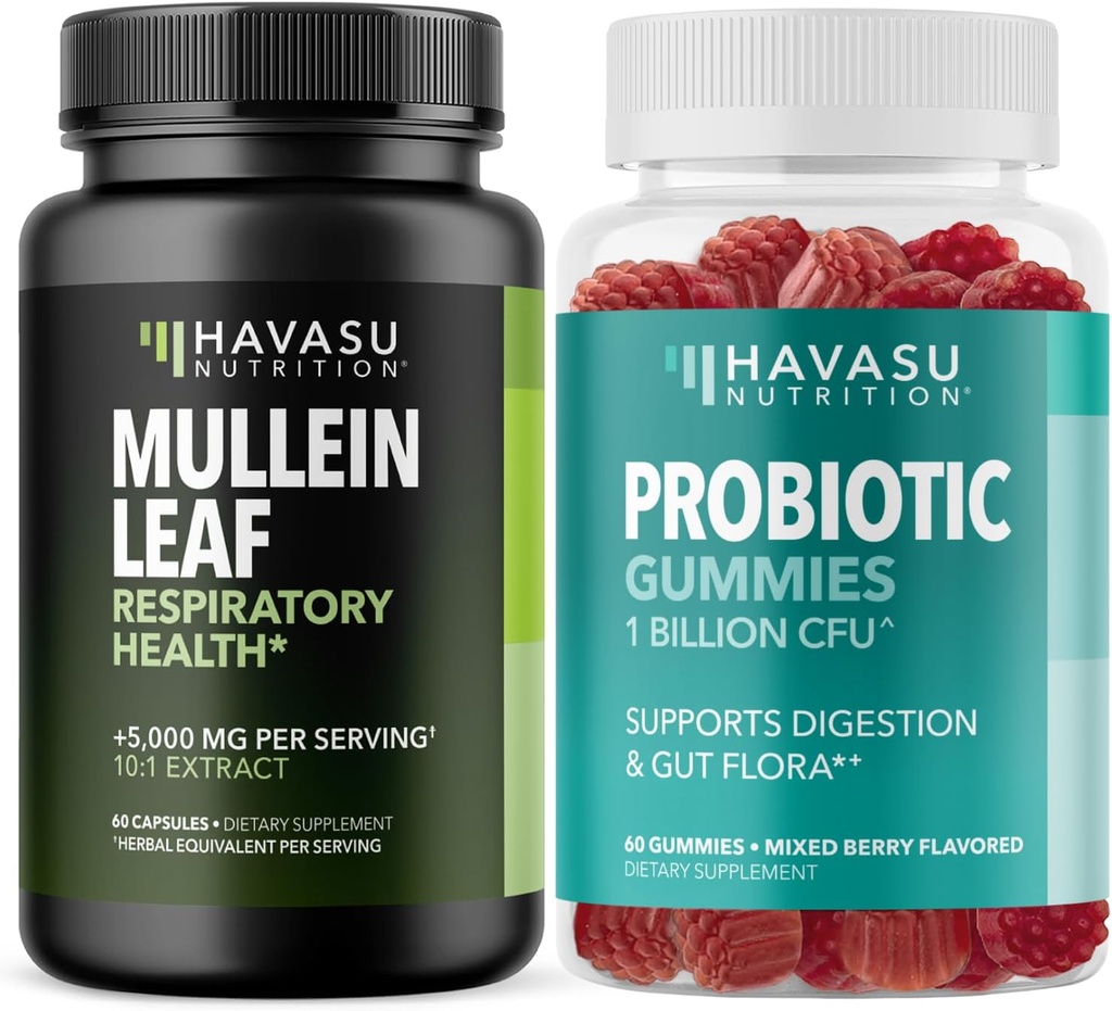 HAVASU NUTRITION Mullein Leaf kapsler + Probiotiske gummier Wellness Bundle