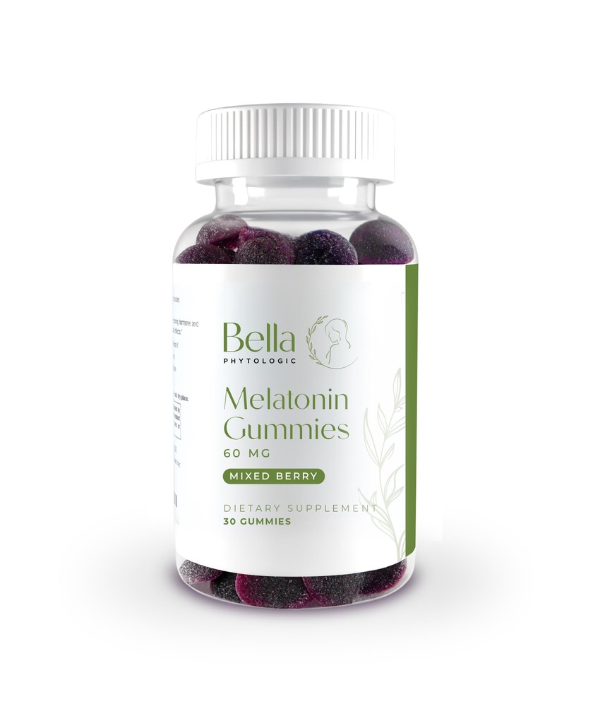 Bella høj dosis Melatonin Gummies Note 124; 60mg Per Serving Note 124; Natural Strawberry, Elderberry & Blueberry Flavor Note 124; Potent Ekstra Styrke Højdosis Formulering