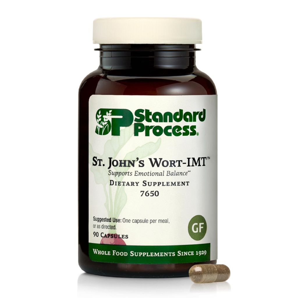 Standard Process St. John 's Wort- IMT - Urtetilskud til søvn & stress Relief - Understøtter balance & afslapning - Non- Dairy, Non- Soy & Gluten- Free - 90 kapsler