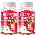 Glucosamin Chondroitin Gummies med MSM & Elderberry Extra Strength - Fælles støtte, Antioxidant immunsupport supplement til voksne, mænd og kvinder. 120 Jordbærgumier