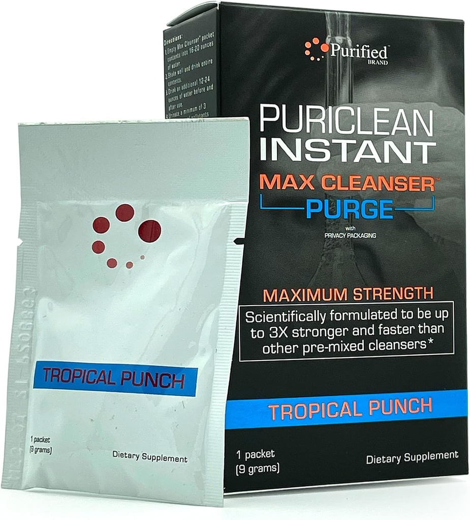 Wellgenix Puriclean Instant Max Cleanser Rensning - Detox Cleansing Powder - Frugt Punch - 9 Bedste af Herbal Cleansing Detox Powder