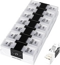 MERICARGO Weekly Pill Organizer 2 gange om dagen, Easy Open Travel Pill Box, Am Pm Pill Organizer 7 dag for medicin, vitaminer, fiskeolier og kosttilskud