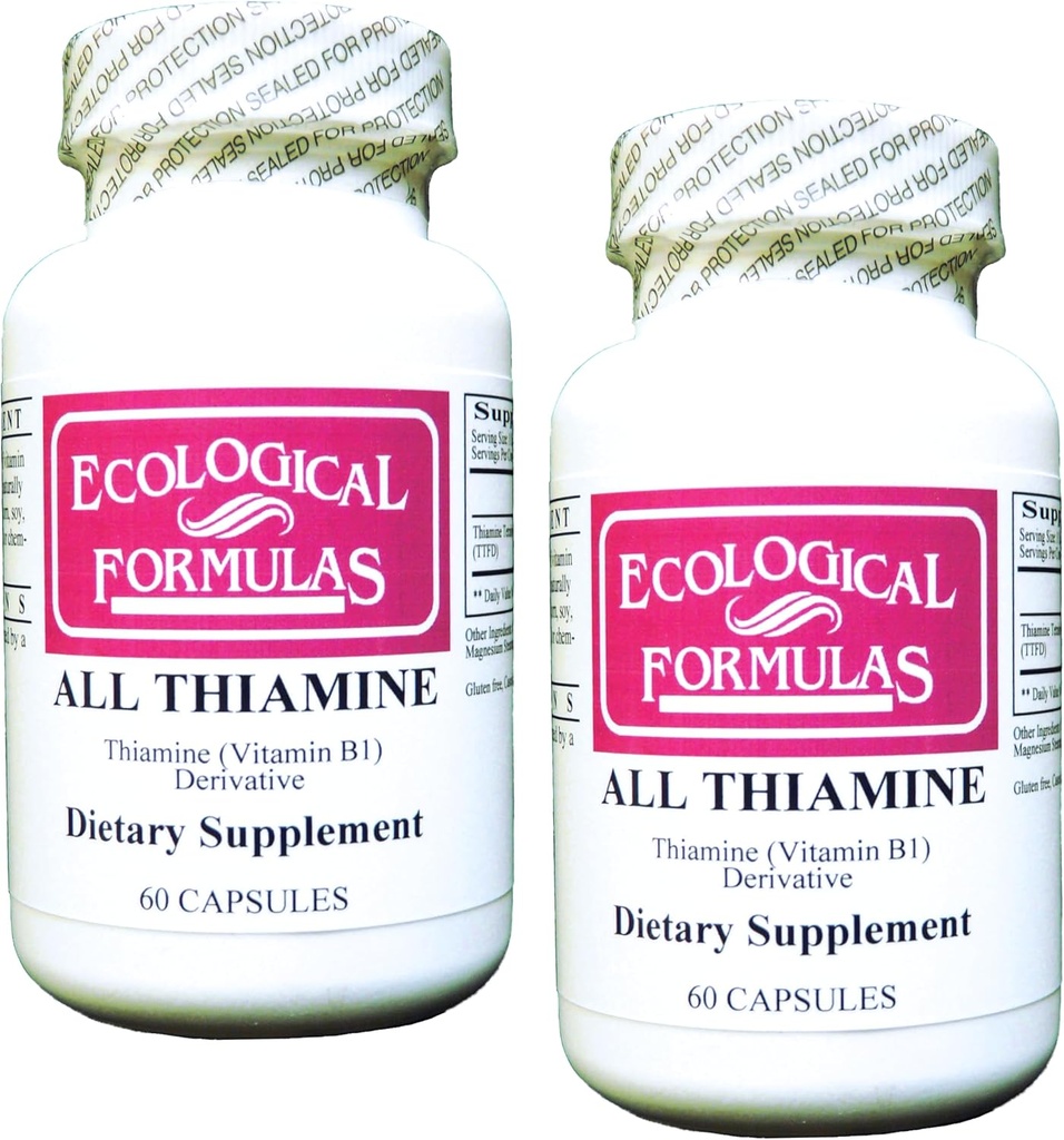 Økologiske formler Alle thiamin vitamin B1 50 mg, 2 x 60 kapsler