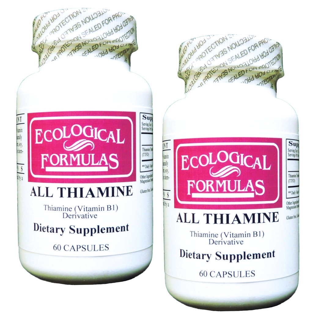 Økologiske formler Alle thiamin vitamin B1 50 mg, 2 x 60 kapsler