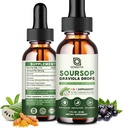 Soursop Graviola Leaf Extract Drops til Cellular Support, Antioxidant, Lever, fordøjelsesstøtte, Vegan Soursop Bitters Drops, Herbal Essence, Sugar Free / Gluten Free, Natural Flavor - 2 fl oz