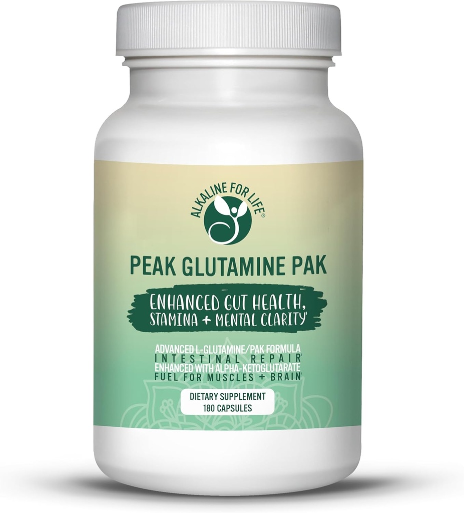 Peak glutamin PAK 180 Kapsler L Glutamin med pyridoxal Alpha- ketoglutarat til effektivt at genbruge L- glutamin til Optimal Gut Health Benefit