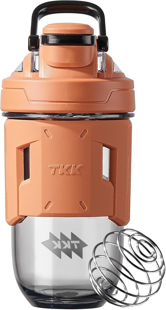 TKK 24oz Protein Shaker Flaske med blending Ball, BPA Free Tritan Plastic, Leak- Proof, One- Touch Lid, Non- Slip Grip, Sport & Fitness Brug