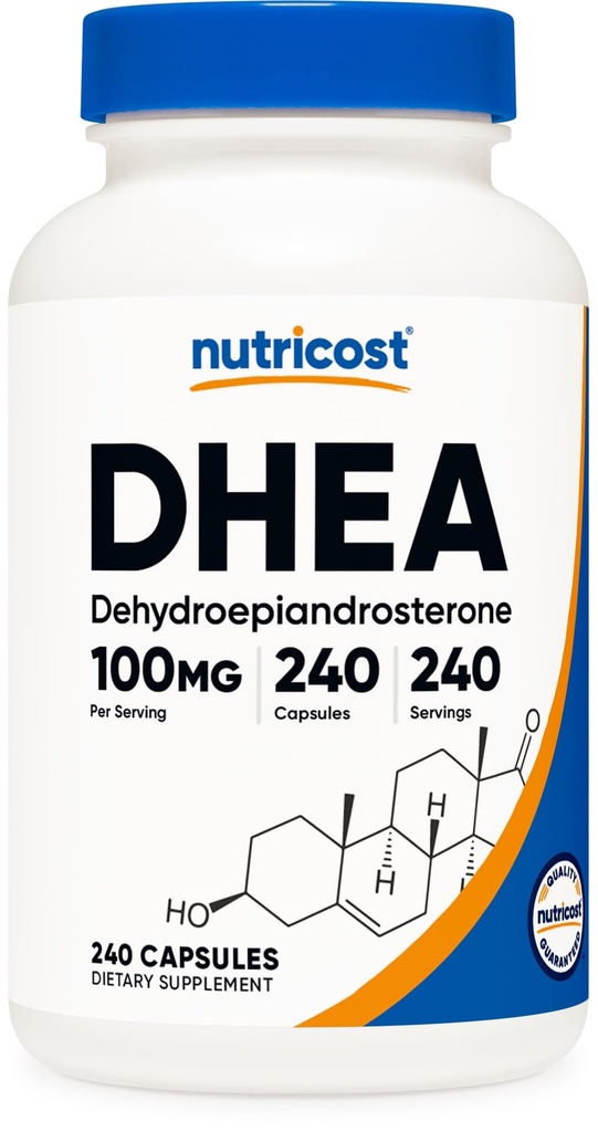Nutricost DHEA 100 mg, 240 kapsler - Gluten Free, Soy Free, Non- GMO, Supplement