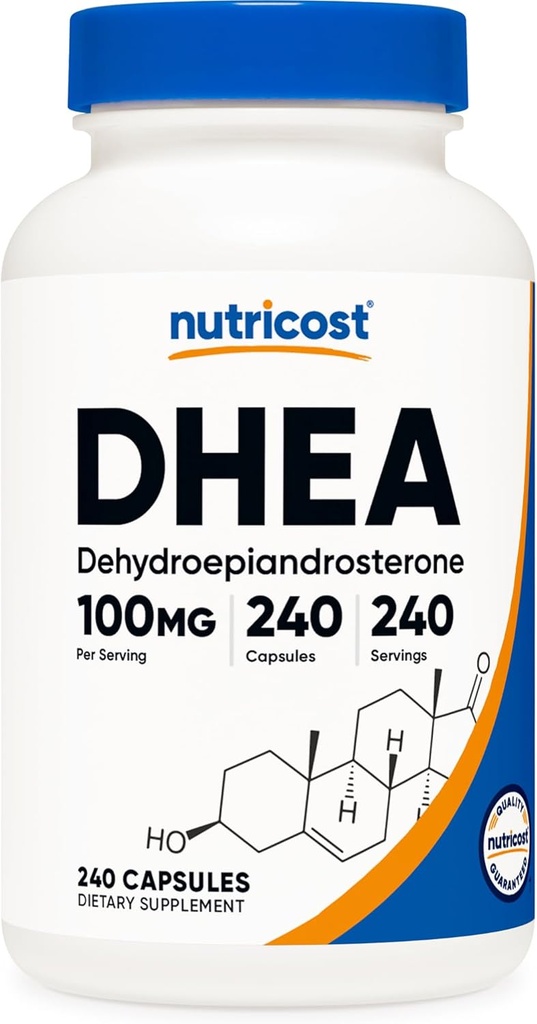 Nutricost DHEA 100mg, 240 Capsules - Gluten Free, Soy Free, Non-GMO, Supplement