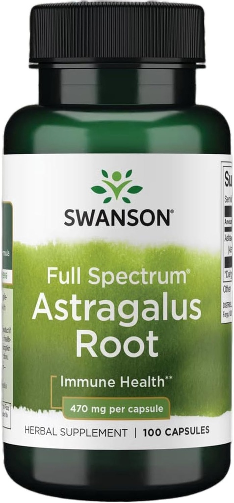 Swanson Astragalus Root - Herbal supplement fremme immunsystemet støtte - Naturlig formel støtte hjerte & lever sundhed - (100 kapsler, 470mg hver)