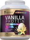 Whey Protein Powder 26g - Whey Isolate Protein for Muscle Growth Support, Vanilla Ice Cream - Premium Whey Powder for hurtig Absorbing og nem fordøjelse for mænd og kvinder, Gluten Free - 24 Serveringer