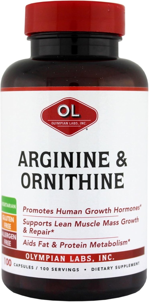 Olympian Labs Arginine, 500mg & Ornithine, 250mg