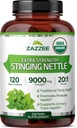 Zazzee USDA Organic Stinging Nettle 20: 1 Extract, 9000 mg Strength, 120 Vegankapsler, 4 Måned Supply, Koncentreret, Standardized 20X Extract, Certified Organic, 100% Vegetar, All- Natural, Non- GMO