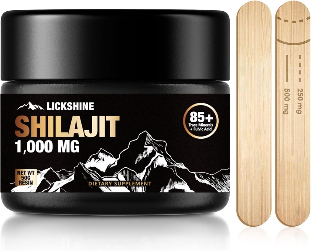 1 Pack Shilajit Pure Himalayan Shilajit Resin med Fulvic Acid, 1000mg Maksimal Potency Natural Organic Shilajit med 85 + Trace Minerals Supplement Gel, Support Energy & Immunsystem - 50g