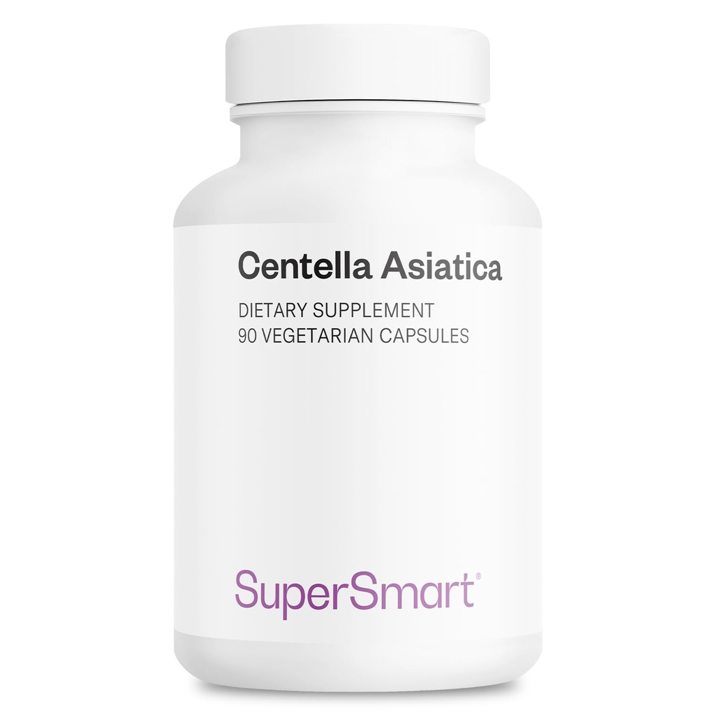 SuperSmart - Centella Asiatica 180 mg per dag - Gotu Kola Extract Supplement: 124; Non- GMO & Gluten Free - 90 vegetariske kapsler