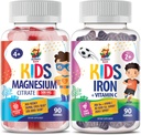 SUNNY SAM Iron Gummies for Kids & Magnesium Gummies for Kids & Voksen- 500 mg - Calm Magnesiumtykkere - Magnesium Citrate Chewable Supplement for Mood & Muscle Support