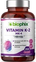 biophix Vitamin K2 MK- 4-100 mcg 200 Caps med Alfalfa - Understøtter stærke knogler immunforsvar