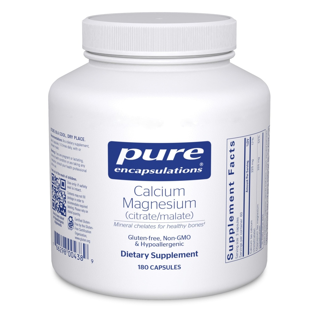 Pure Encapsulations Calcium Magnesium (Citrate/Malate) | Supplement to Support Bone and Cardiovascular Health* | 180 Capsules