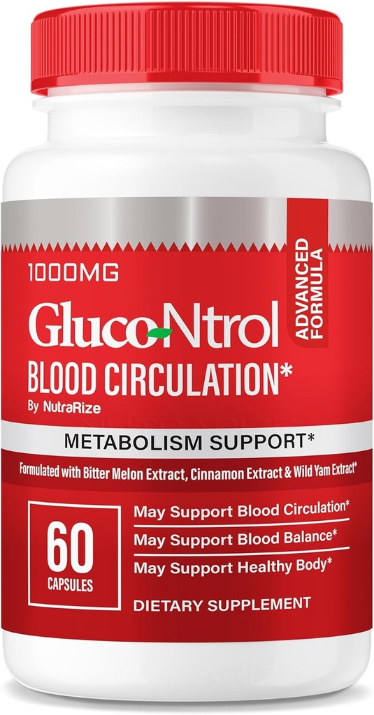 Glucontrol - Official Glucontrol Supplement for Overall Health, Natural Blood Formula Pills to Maintain Healthy Levels, Glucontrol Blood Support Supplement Reviews (60 Capsules)