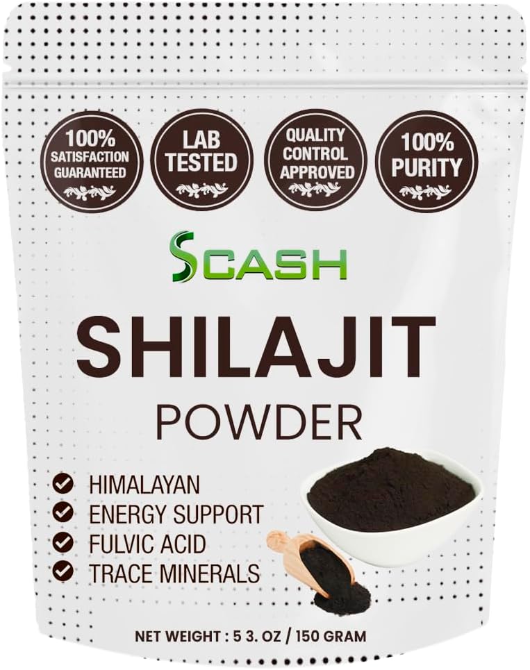 scash 600 Servere Shilajit Dry Extract Supplement Pulver, 5.3 Ounce / 150g, Shilajit Pure Himalayan Mineral med Fulvic Acid, Fulvic Minerals Compound for Energy Supplement