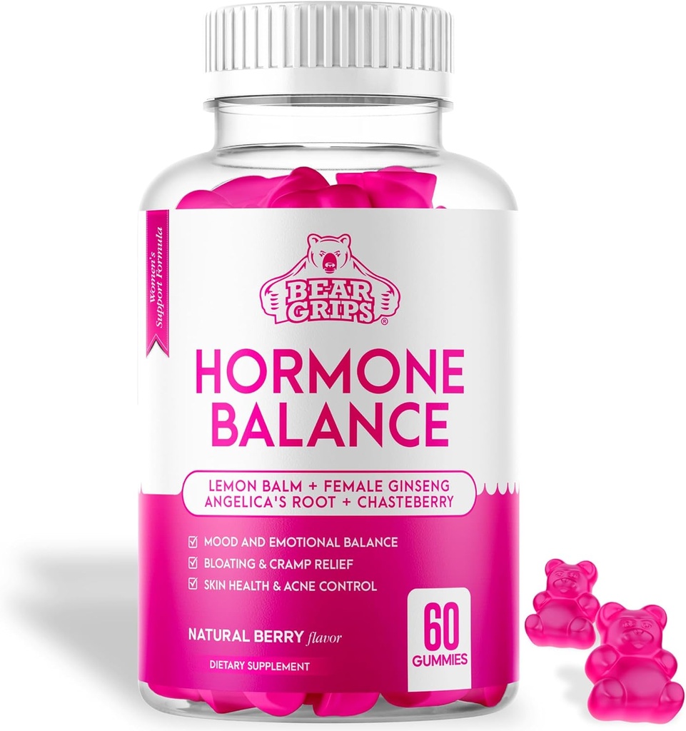Hormonbalance for kvinder - PMS Relief Gummies og Bloating Relief for kvinder, Balance Complex for kvinder - All-in-One Menopause Supplements for Women, Menopause Relief, Naturlig støtte til kramper