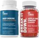 Dr. Tobias Deep Immune Probiotika & Prebiotika og Apple Cider Vincious Gummies, Understøtter fordøjelsessygdomme, Gut immunfunktion, Rense & Detox for mænd og kvinder med 4.4. Millioner CFU & moderen