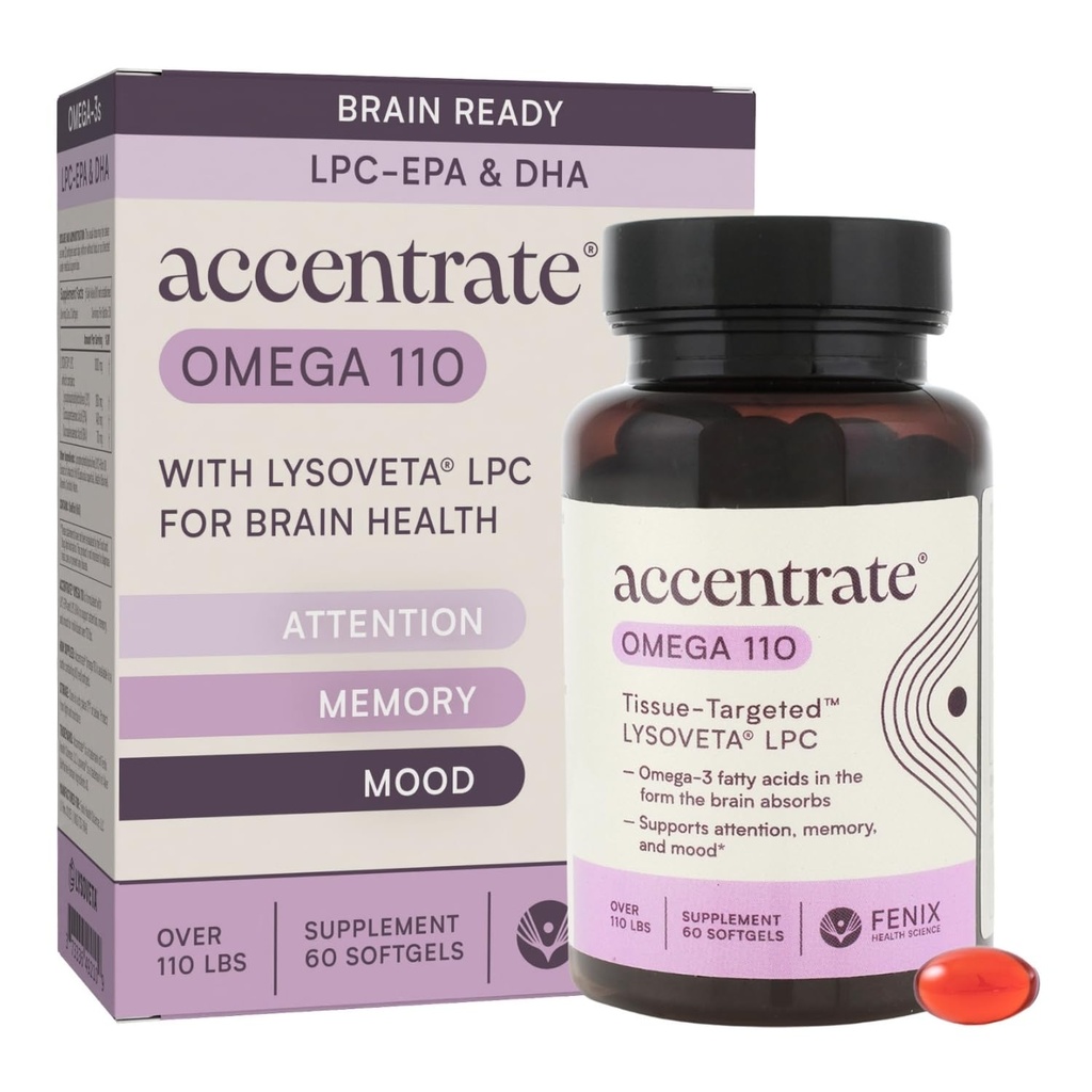 Omega 110 w / LYSOVETA LPC Note 124; EPA & DHA Kosttilskud til hjerne & retina Health