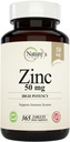 Naturens Potent Zink 50 mg, immunsupporttillæg - høj potens for maksimal immun- og antioxidant sundhed - Fremstillet i USA af Natural Zinkoxid - 365 tabletter (1 års forsyning)